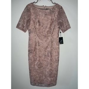 Adrianna Papell Floral Embroidered wedding guest dress NWT
